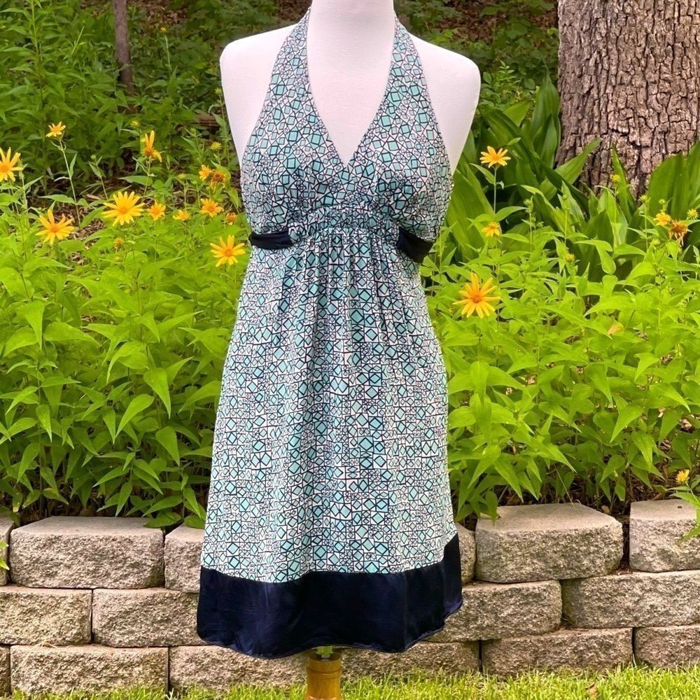 BCBGMAXAZRIA Silk Halter Dress